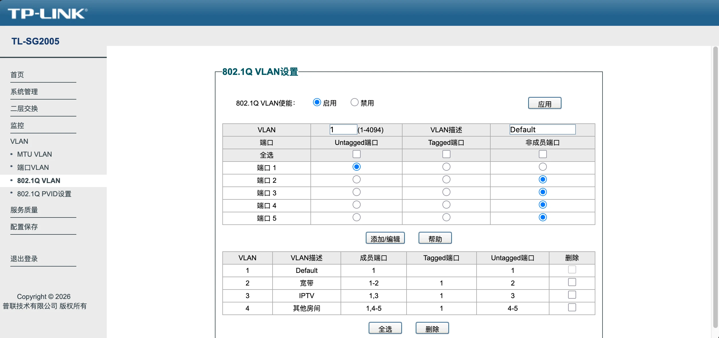 VLAN1 端口剔除