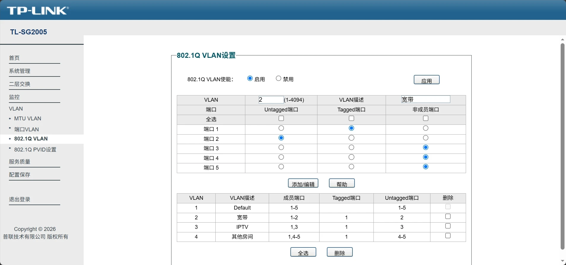 宽带 VLAN